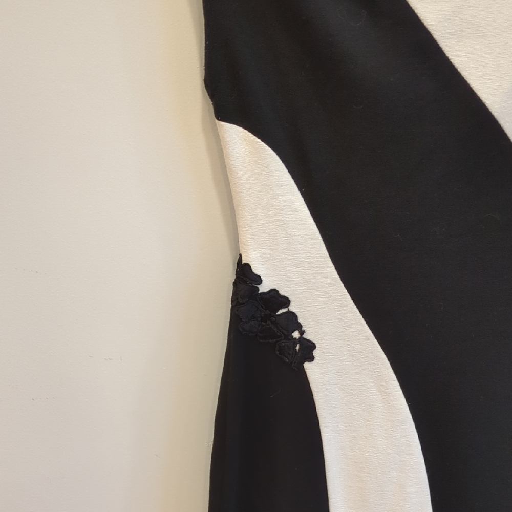 Yoana Baraschi Black White Color block Floral Y2K Mini Dress Size M EUC - Picture 7 of 9